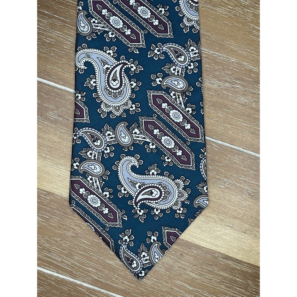 STAFFORD Men's Tie Green Paisley